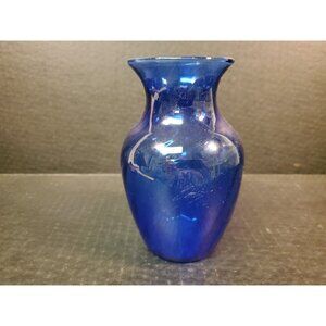 5" Small Blue Cobalt Glass Vintage Vase